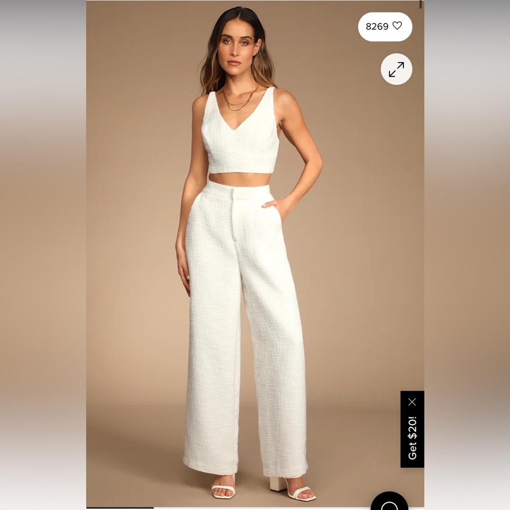 Lulu's White Wide Leg Pants
